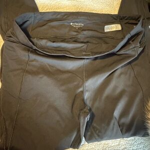 Athleta Black Velocity 7/8 Leggings raw hem L